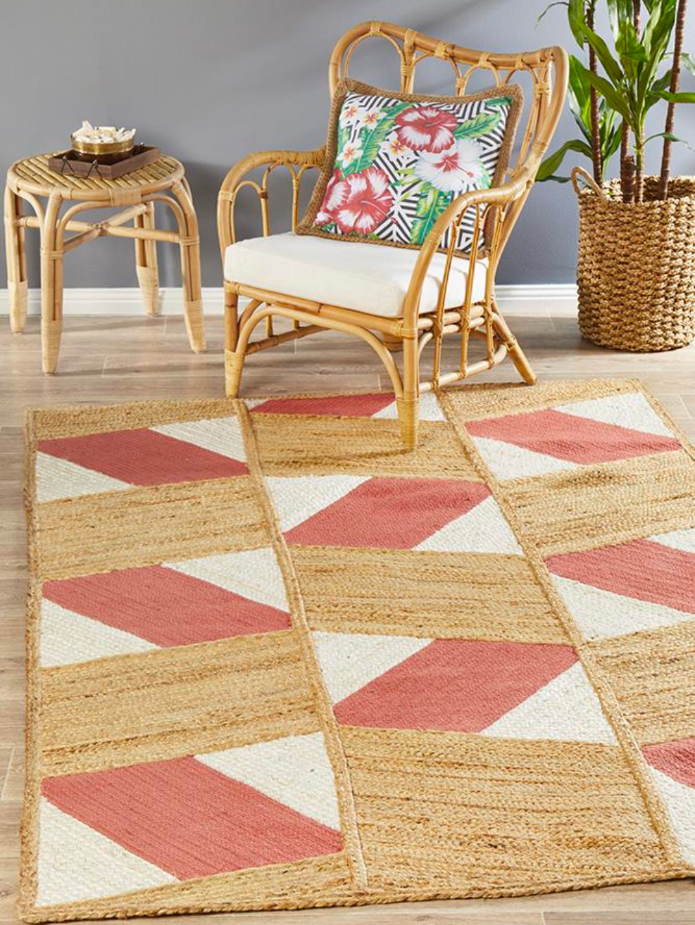 Parade Coral Jute Small Rug | FACTORY SECOND